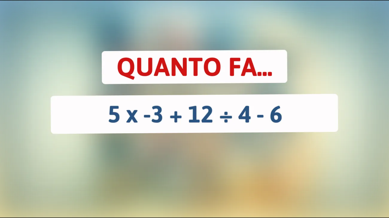\"Se Risolvi Questo Semplice Indovinello, Sei Davvero un Genio della Matematica!\""