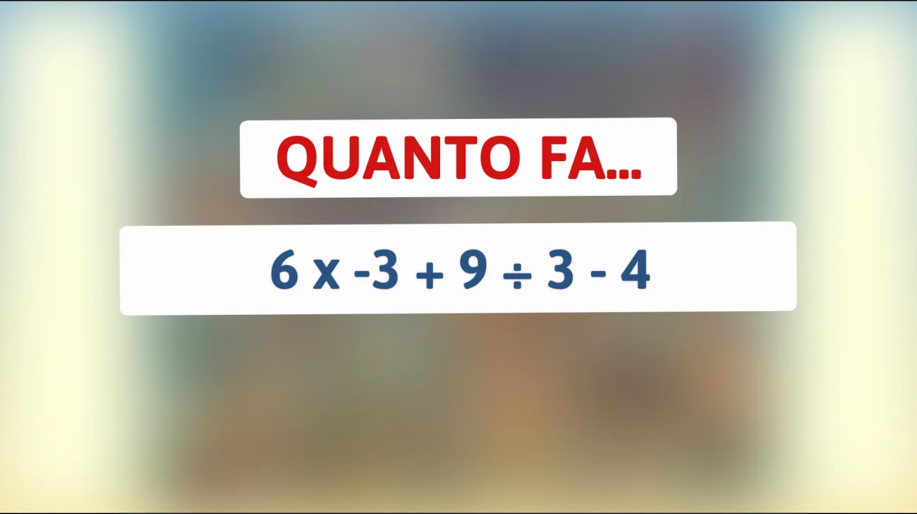 \"Solo il 1% delle persone riesce a risolvere questo indovinello matematico! Hai il coraggio di provarci?\""