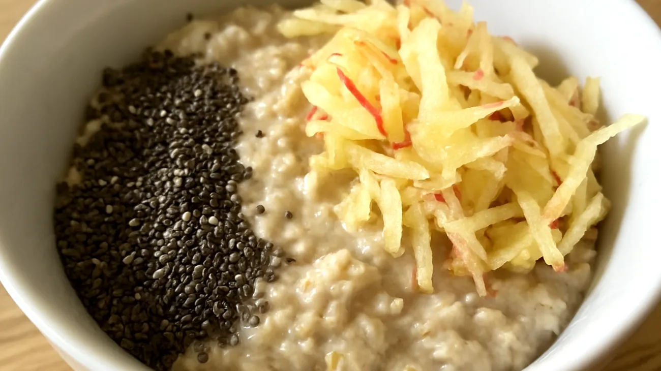 Porridge di avena con semi di chia e mela grattugiata"