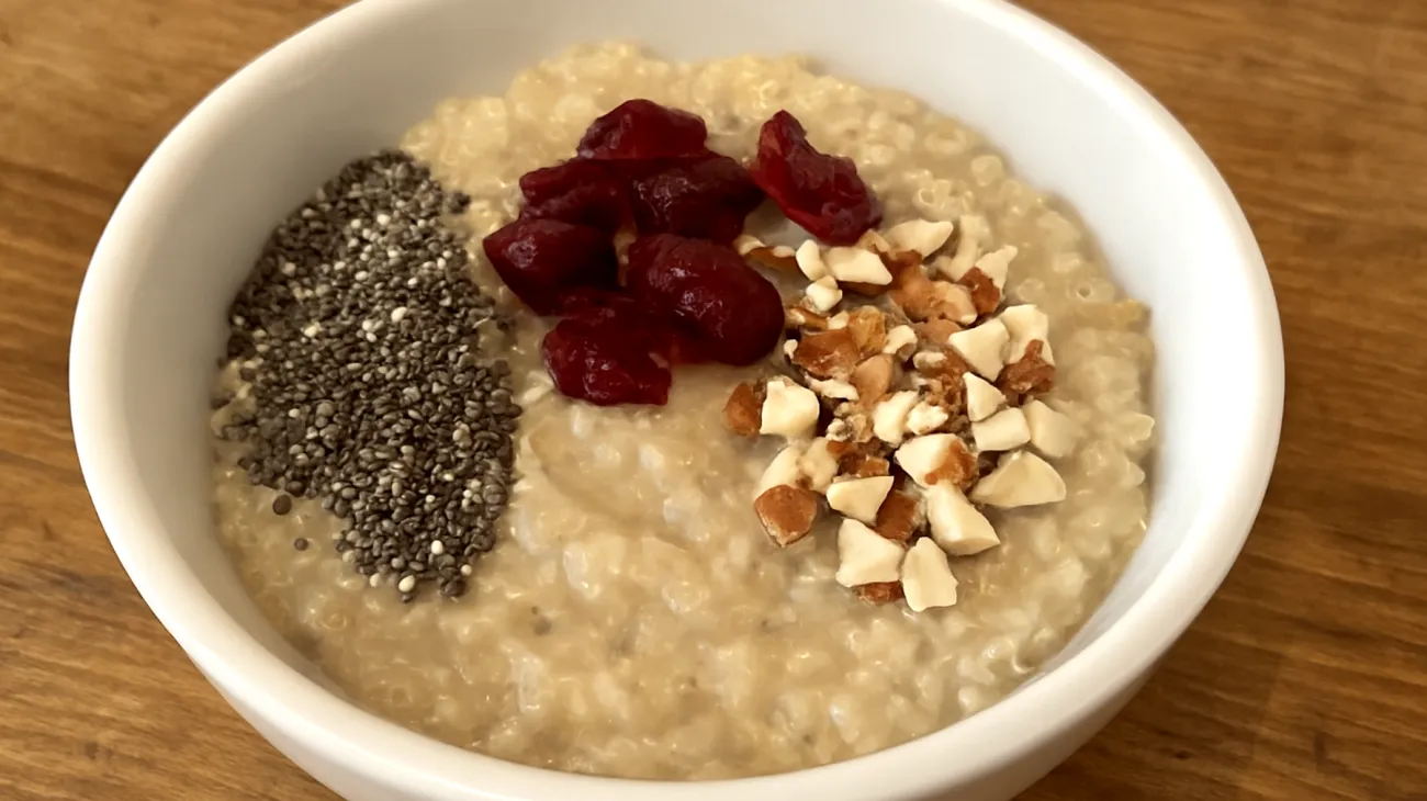 Porridge di quinoa con semi di chia e frutta secca"